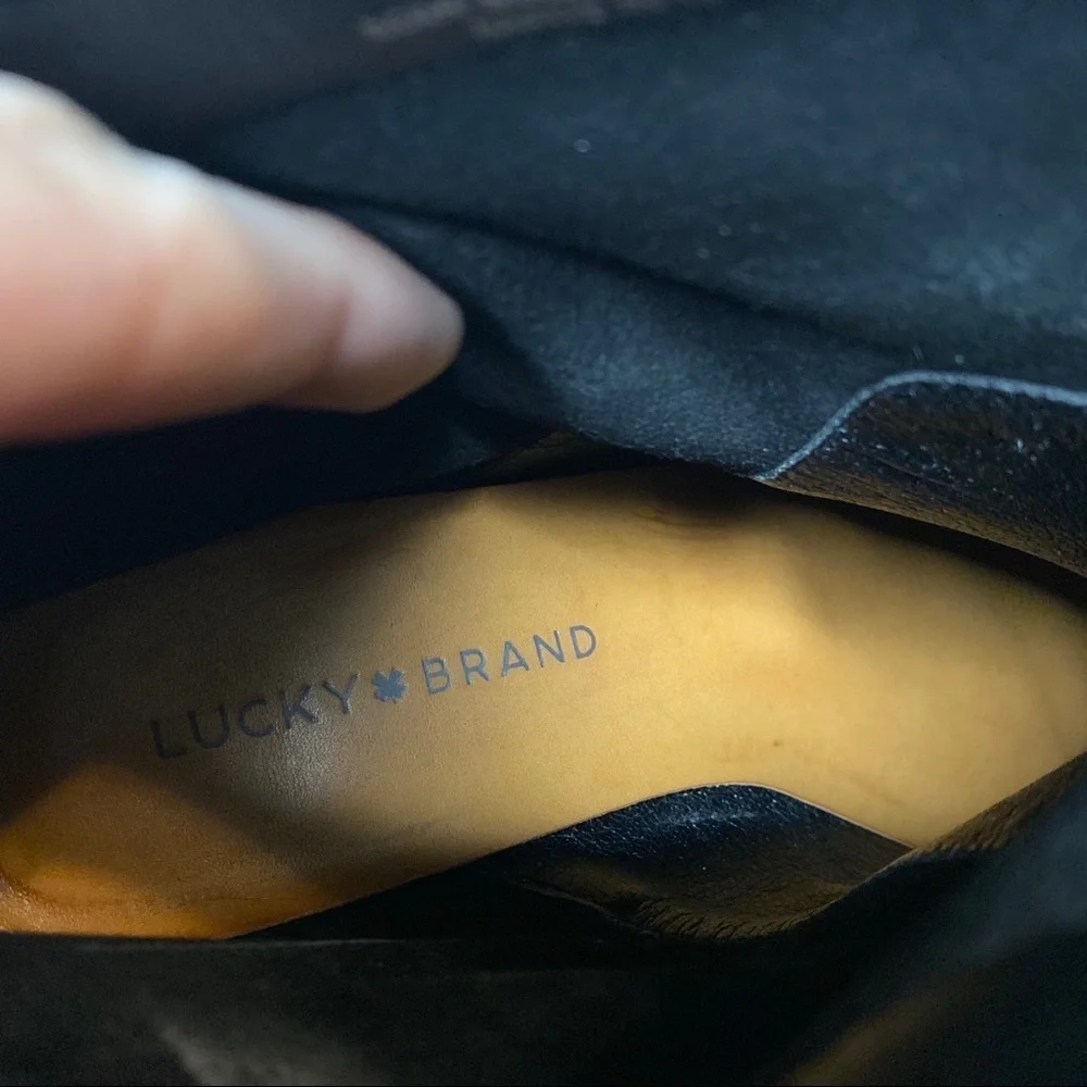 New! Lucky Brand Lollin Black Suede Bootie 7.5M